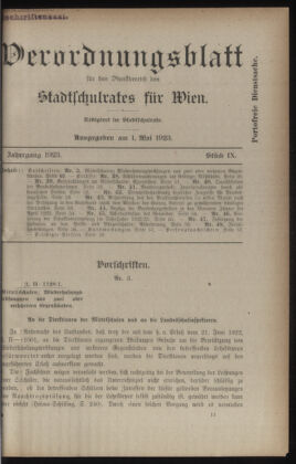 Verordnungsblatt des Stadtschulrates für Wien 19230501 Seite: 1