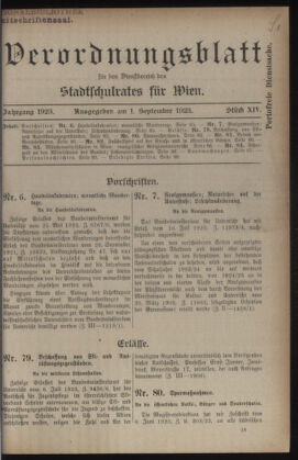 Verordnungsblatt des Stadtschulrates für Wien 19230901 Seite: 1