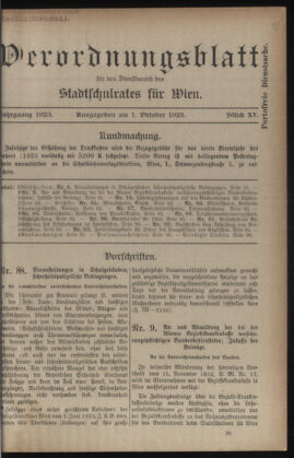 Verordnungsblatt des Stadtschulrates für Wien 19231001 Seite: 1