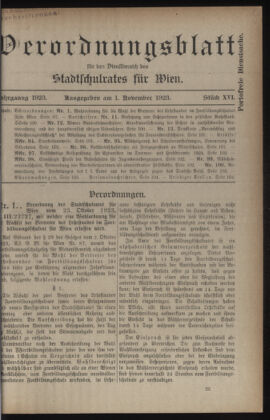 Verordnungsblatt des Stadtschulrates für Wien 19231101 Seite: 1