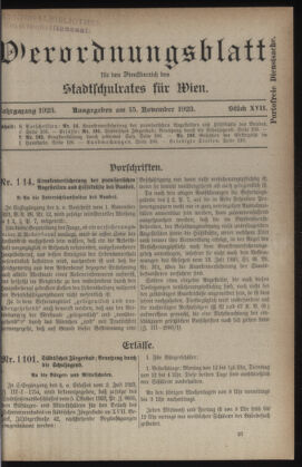 Verordnungsblatt des Stadtschulrates für Wien 19231115 Seite: 1