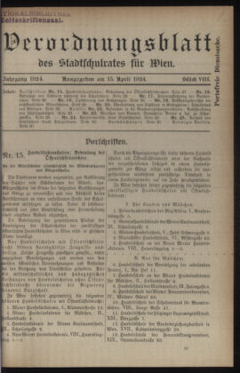 Verordnungsblatt des Stadtschulrates für Wien 19240415 Seite: 1