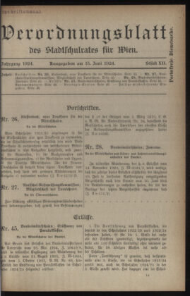 Verordnungsblatt des Stadtschulrates für Wien