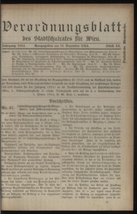 Verordnungsblatt des Stadtschulrates für Wien