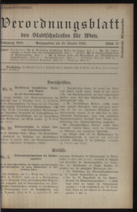 Verordnungsblatt des Stadtschulrates für Wien 19250115 Seite: 1