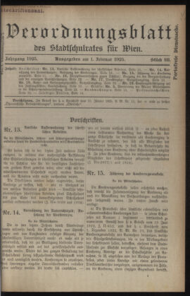 Verordnungsblatt des Stadtschulrates für Wien 19250201 Seite: 1