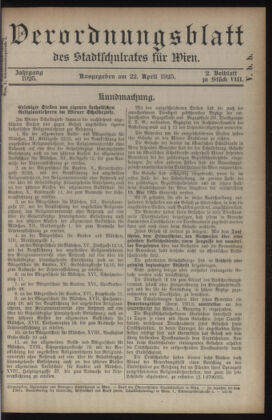 Verordnungsblatt des Stadtschulrates für Wien 19250422 Seite: 1