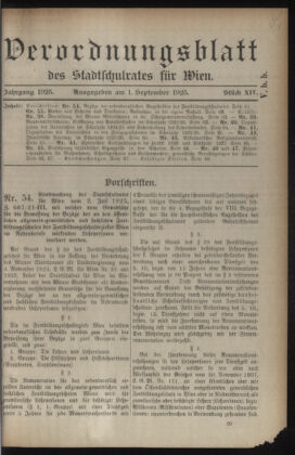 Verordnungsblatt des Stadtschulrates für Wien 19250901 Seite: 1