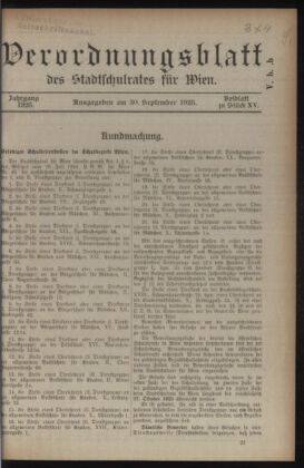 Verordnungsblatt des Stadtschulrates für Wien 19250930 Seite: 1