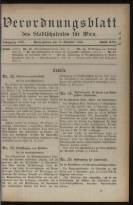 Verordnungsblatt des Stadtschulrates für Wien 19251015 Seite: 1