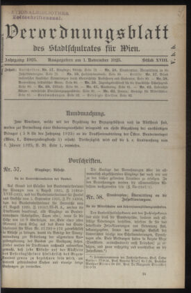 Verordnungsblatt des Stadtschulrates für Wien 19251101 Seite: 1