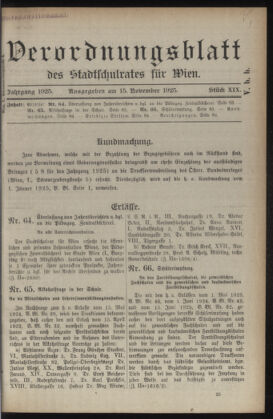 Verordnungsblatt des Stadtschulrates für Wien 19251115 Seite: 1