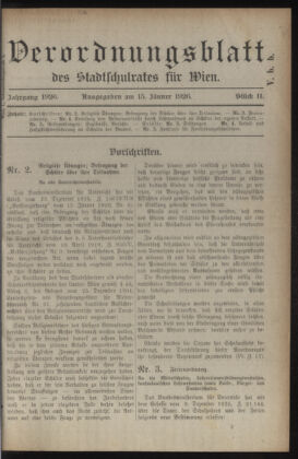 Verordnungsblatt des Stadtschulrates für Wien 19260115 Seite: 1