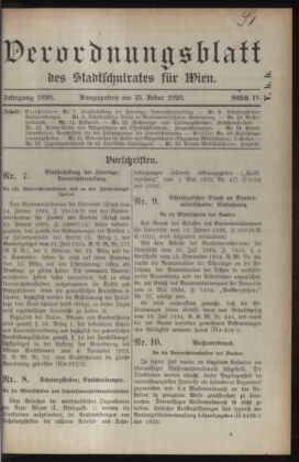 Verordnungsblatt des Stadtschulrates für Wien 19260215 Seite: 1