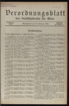 Verordnungsblatt des Stadtschulrates für Wien 19260227 Seite: 1