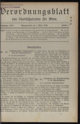 Verordnungsblatt des Stadtschulrates für Wien 19260301 Seite: 1