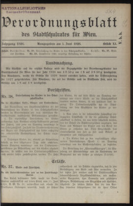 Verordnungsblatt des Stadtschulrates für Wien 19260601 Seite: 1