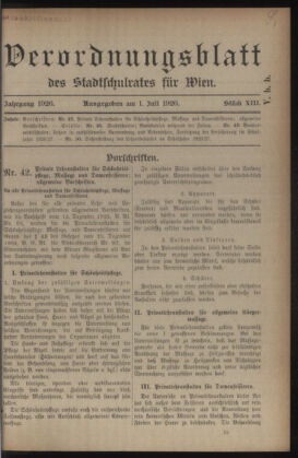 Verordnungsblatt des Stadtschulrates für Wien 19260701 Seite: 1