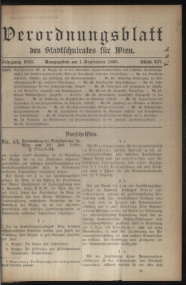 Verordnungsblatt des Stadtschulrates für Wien 19260901 Seite: 1