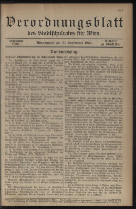 Verordnungsblatt des Stadtschulrates für Wien 19260930 Seite: 1