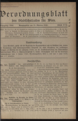 Verordnungsblatt des Stadtschulrates für Wien 19261015 Seite: 1