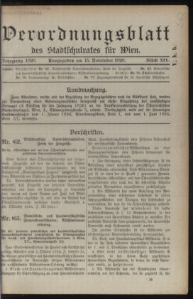 Verordnungsblatt des Stadtschulrates für Wien 19261115 Seite: 1