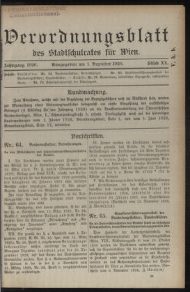 Verordnungsblatt des Stadtschulrates für Wien 19261201 Seite: 1