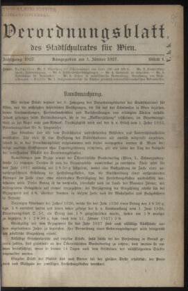 Verordnungsblatt des Stadtschulrates für Wien 19270101 Seite: 1