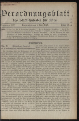 Verordnungsblatt des Stadtschulrates für Wien 19270201 Seite: 1