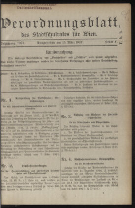 Verordnungsblatt des Stadtschulrates für Wien 19270315 Seite: 1