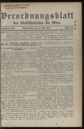 Verordnungsblatt des Stadtschulrates für Wien 19270515 Seite: 1