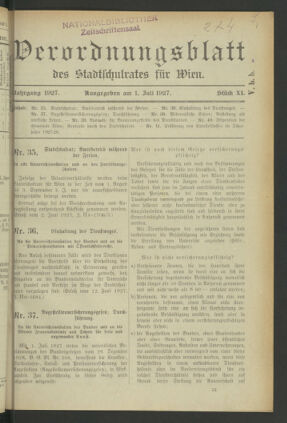 Verordnungsblatt des Stadtschulrates für Wien