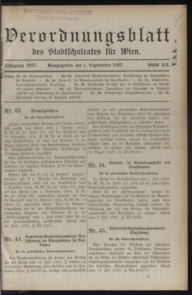 Verordnungsblatt des Stadtschulrates für Wien 19270901 Seite: 1