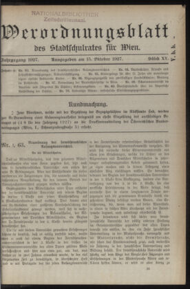 Verordnungsblatt des Stadtschulrates für Wien 19271015 Seite: 1