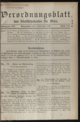 Verordnungsblatt des Stadtschulrates für Wien 19271101 Seite: 1