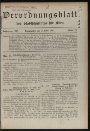 Verordnungsblatt des Stadtschulrates für Wien 19280415 Seite: 1