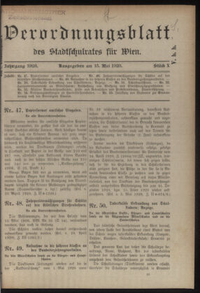 Verordnungsblatt des Stadtschulrates für Wien 19280515 Seite: 1