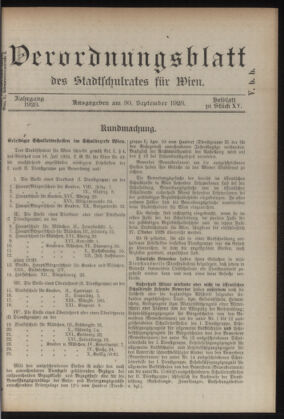 Verordnungsblatt des Stadtschulrates für Wien