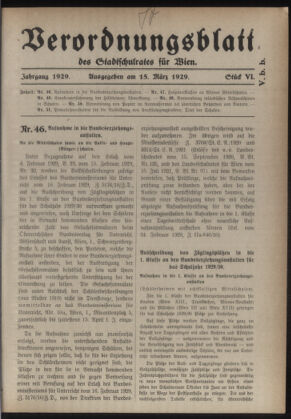 Verordnungsblatt des Stadtschulrates für Wien 19290315 Seite: 1