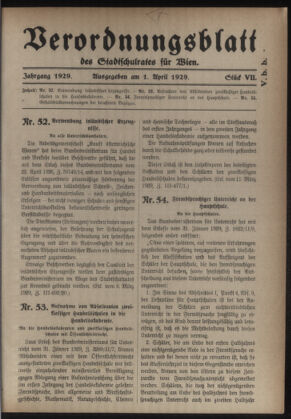 Verordnungsblatt des Stadtschulrates für Wien 19290401 Seite: 1