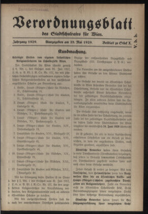 Verordnungsblatt des Stadtschulrates für Wien 19290528 Seite: 1