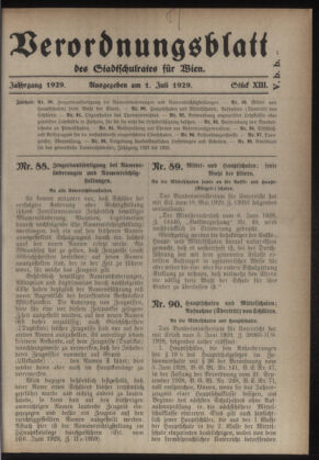 Verordnungsblatt des Stadtschulrates für Wien 19290701 Seite: 1