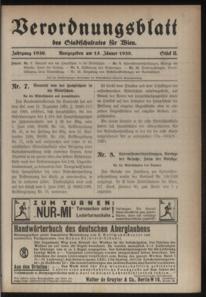 Verordnungsblatt des Stadtschulrates für Wien 19300115 Seite: 1