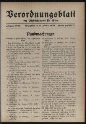 Verordnungsblatt des Stadtschulrates für Wien 19300228 Seite: 1