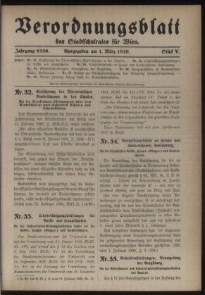 Verordnungsblatt des Stadtschulrates für Wien 19300301 Seite: 1