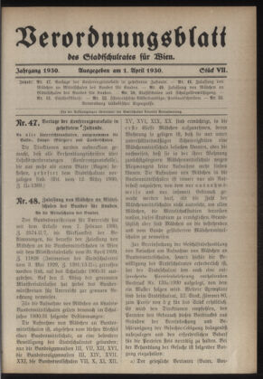 Verordnungsblatt des Stadtschulrates für Wien 19300401 Seite: 1