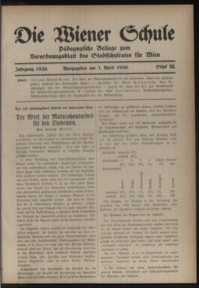 Verordnungsblatt des Stadtschulrates für Wien 19300401 Seite: 13