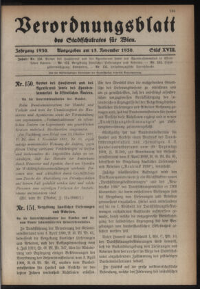 Verordnungsblatt des Stadtschulrates für Wien 19301115 Seite: 1