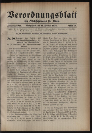 Verordnungsblatt des Stadtschulrates für Wien 19310215 Seite: 1