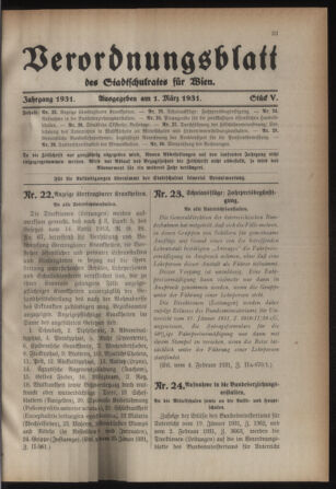 Verordnungsblatt des Stadtschulrates für Wien 19310301 Seite: 1